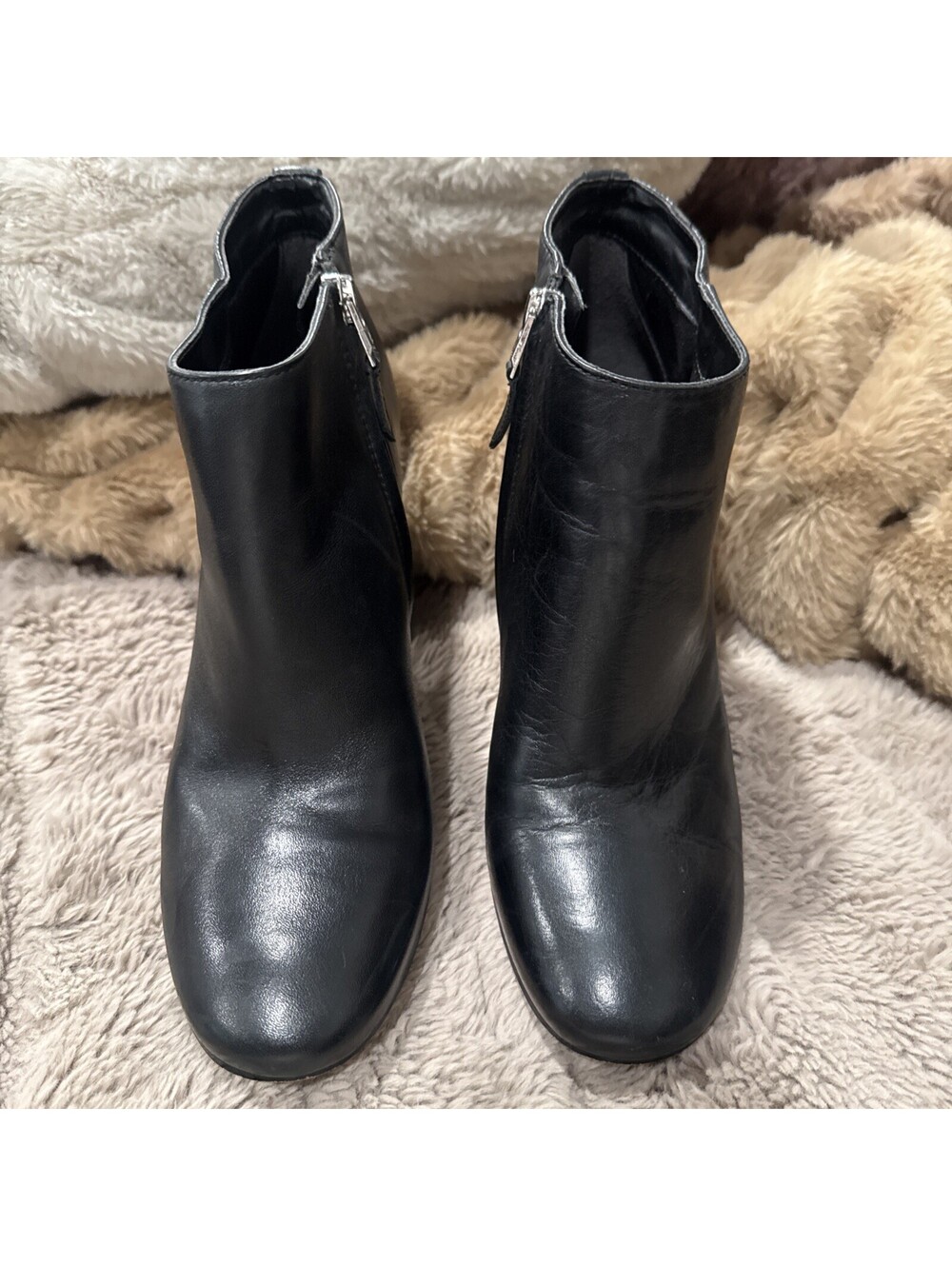 Sam Edelman black leather High heel Zippered ankle boots , Sz 8